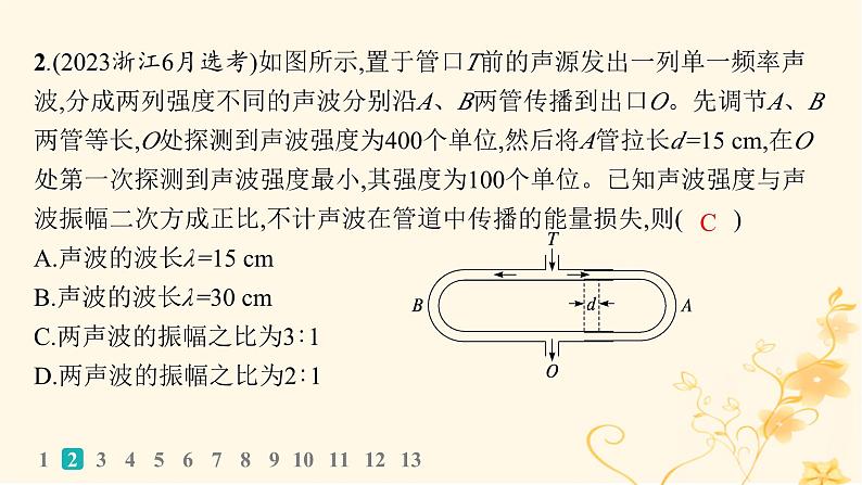 适用于新高考新教材2024版高考物理二轮复习专题分层突破练12振动与波课件第3页