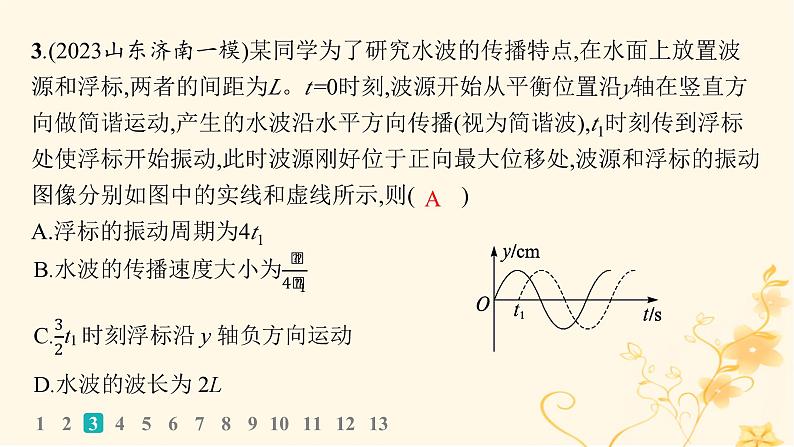 适用于新高考新教材2024版高考物理二轮复习专题分层突破练12振动与波课件第5页