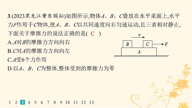 适用于新高考新教材2024版高考物理二轮复习专题分层突破练1力与物体的平衡课件06