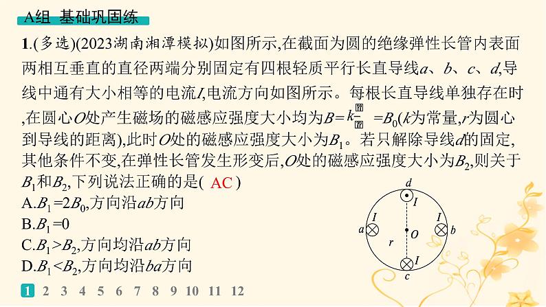 适用于新高考新教材2024版高考物理二轮复习专题分层突破练8磁场带电粒子在磁场中的运动课件第2页