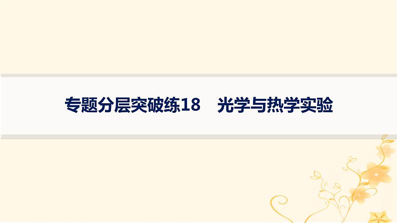 适用于新高考新教材2024版高考物理二轮复习专题分层突破练18光学与热学实验课件第1页