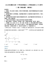 2024届安徽省合肥一中等名校联盟高三上学期实验班12月大联考（二模）物理试题 （解析版）