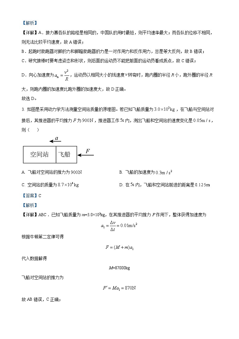 2024届浙江省县域教研联盟高三上学期12月模拟考试物理试题  （解析版）第2页