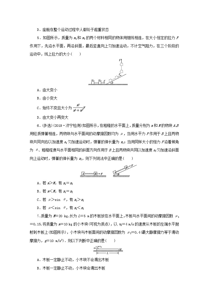 2020版高考物理大三轮复习选择题热点巧练热点4牛顿运动定律的应用（含答案）第2页