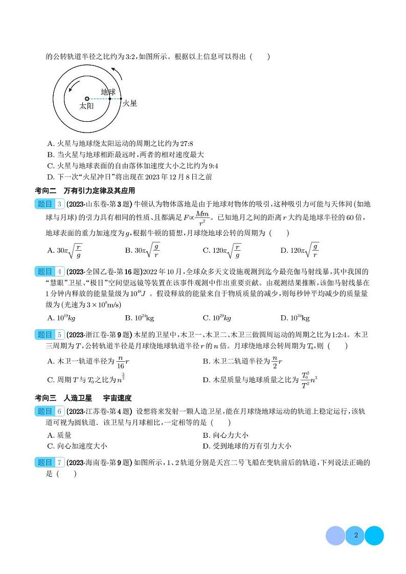 2023年高考物理真题题源解密-万有引力与航天(2份打包，原卷版+解析版)02