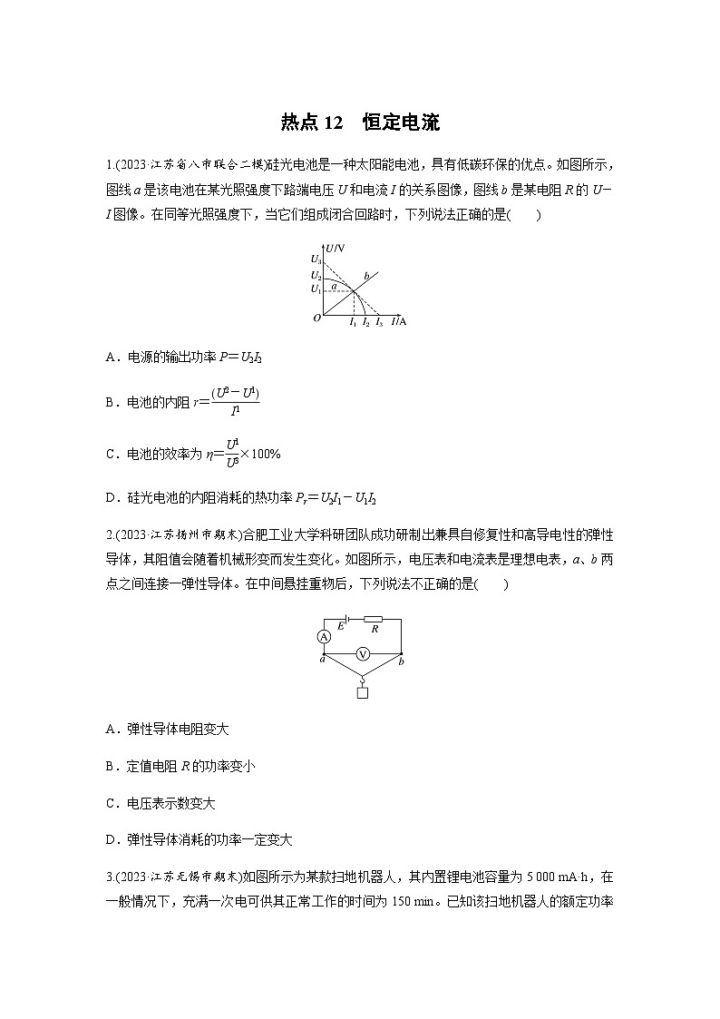 热点12　恒定电流（含解析）--2024年高考物理大二轮复习热点情境突破练01