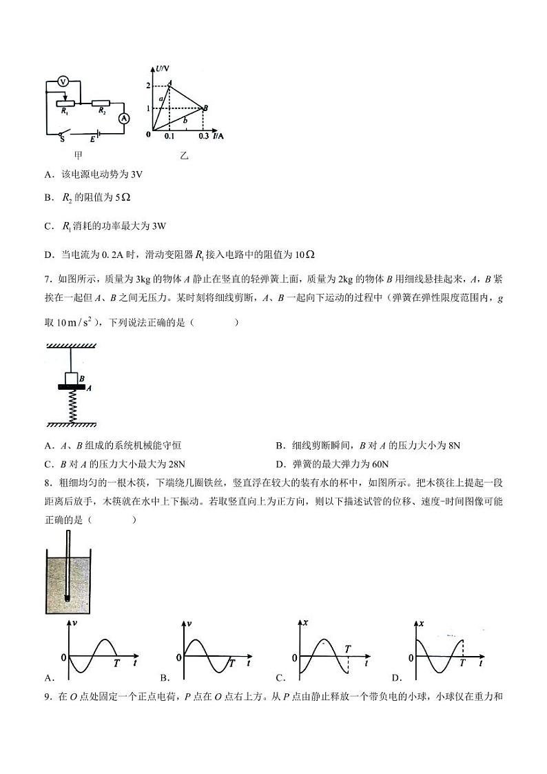 湖北孝感2023-2024学年高二上学期11月期中联考物理试题（含答案）03