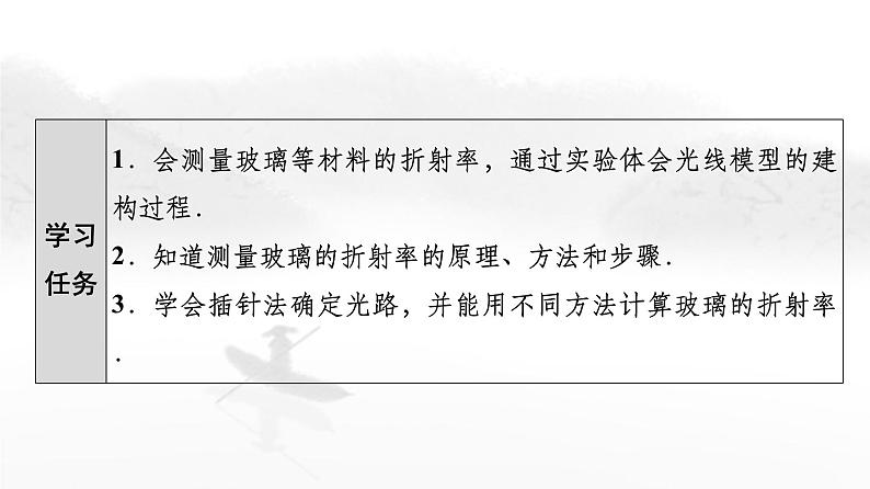粤教版高中物理选择性必修第一册第4章第2节测定介质的折射率课件02