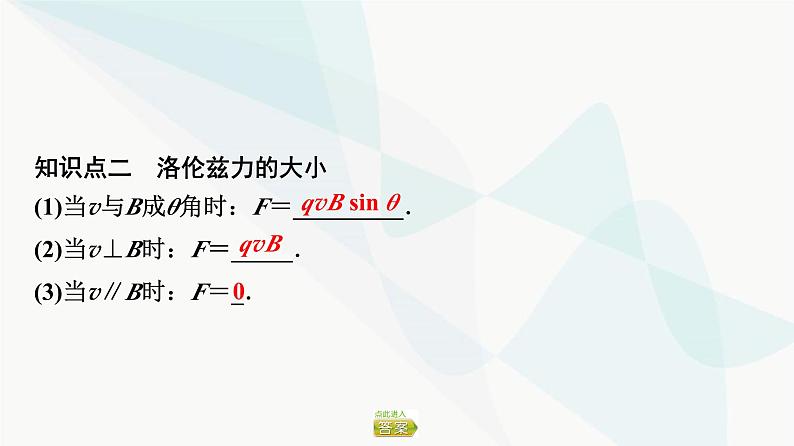 粤教版高中物理选择性必修第二册第1章第3节洛伦兹力课件05