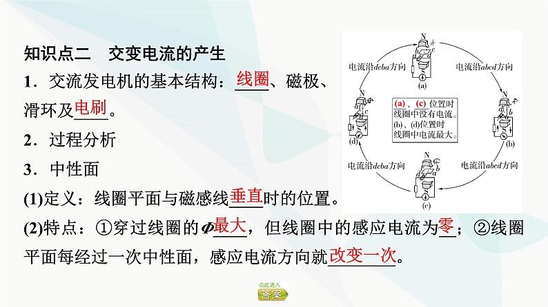 粤教版高中物理选择性必修第二册第3章第1节认识交变电流课件05