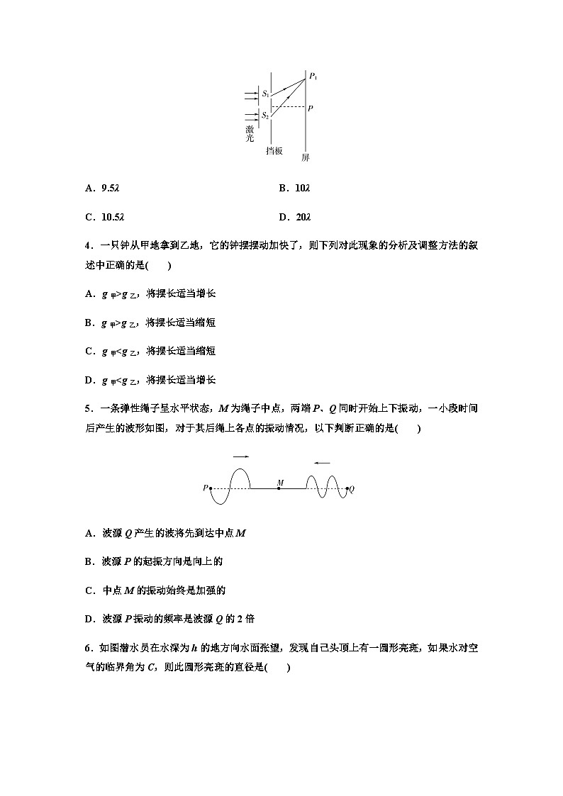 粤教版高中物理选择性必修第一册模块综合测评含答案02