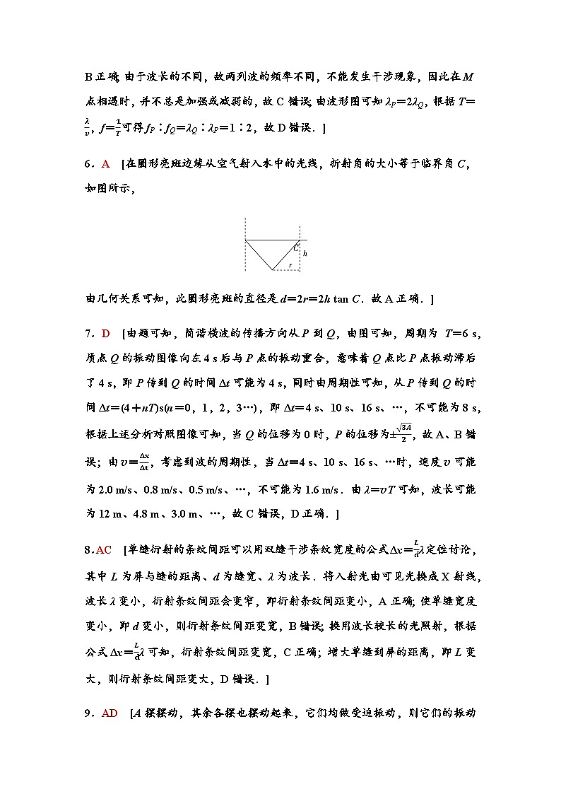 粤教版高中物理选择性必修第一册模块综合测评含答案02