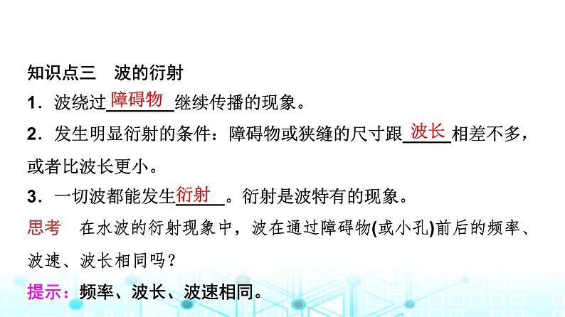 教科版高中物理选择性必修第一册第3章5波的干涉与衍射课件第7页