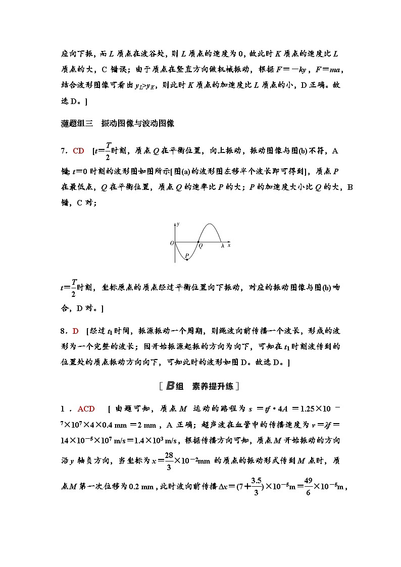 教科版高中物理选择性必修第一册课时分层作业12波的图像含答案02