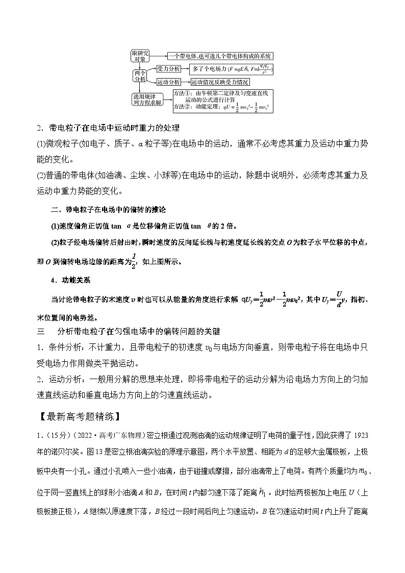 10.6带电粒子在电场中的运动（解析版）--2024高考一轮复习100考点100讲—高中物理第2页
