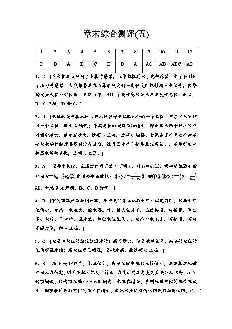 教科版高中物理选择性必修第二册章末综合测评5答案第1页