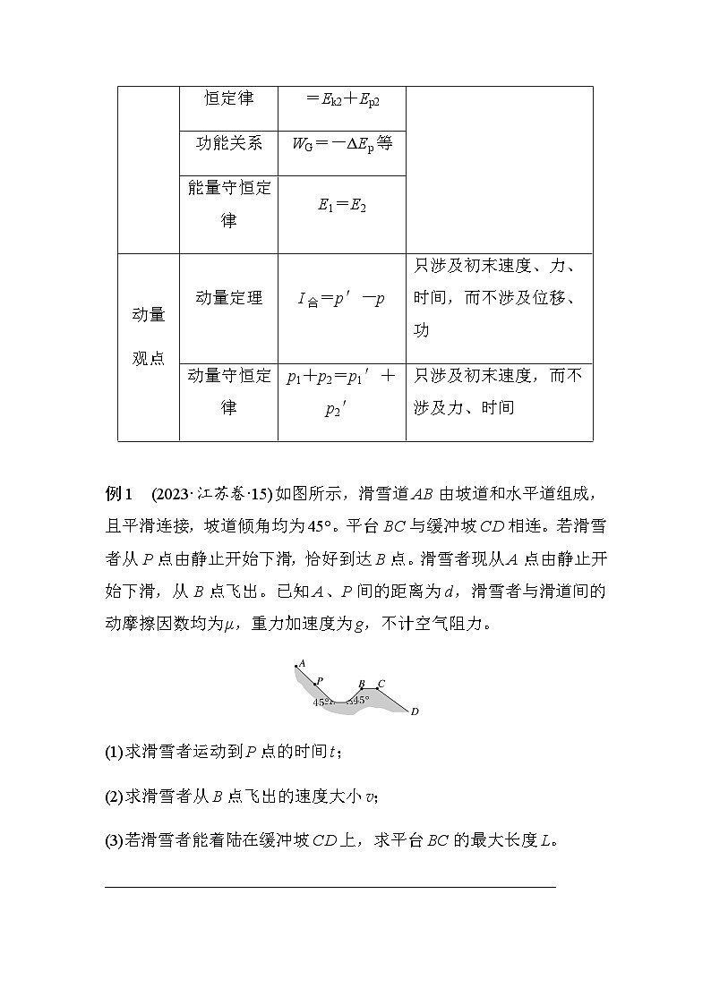 培优点2　力学三大观点的综合应用（含解析）--2024年高考物理大二轮复习讲义02