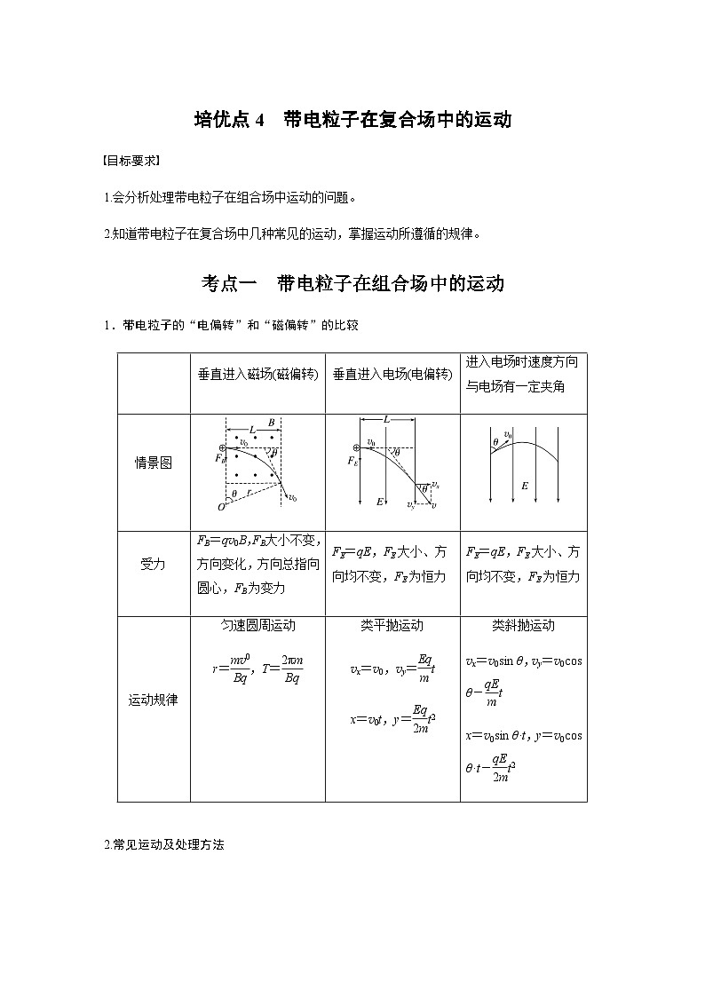培优点4　带电粒子在复合场中的运动（含解析）--2024年高考物理大二轮复习讲义第1页
