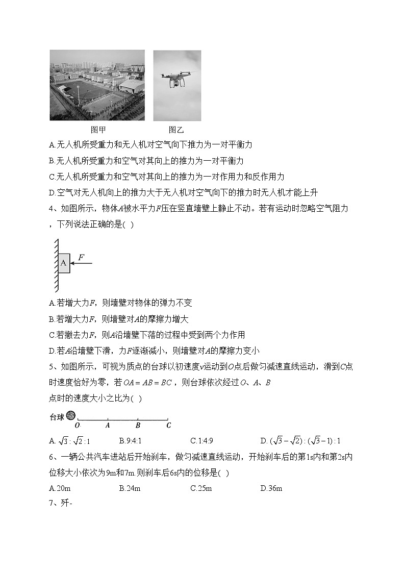 山东省新泰市第一中学2023-2024学年高一上学期期中考试物理试卷(含答案)第2页