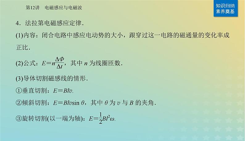 2024届高考物理二轮专题复习与测试第一部分专题四电路和电磁感应第12讲电磁感应与电磁波课件第6页