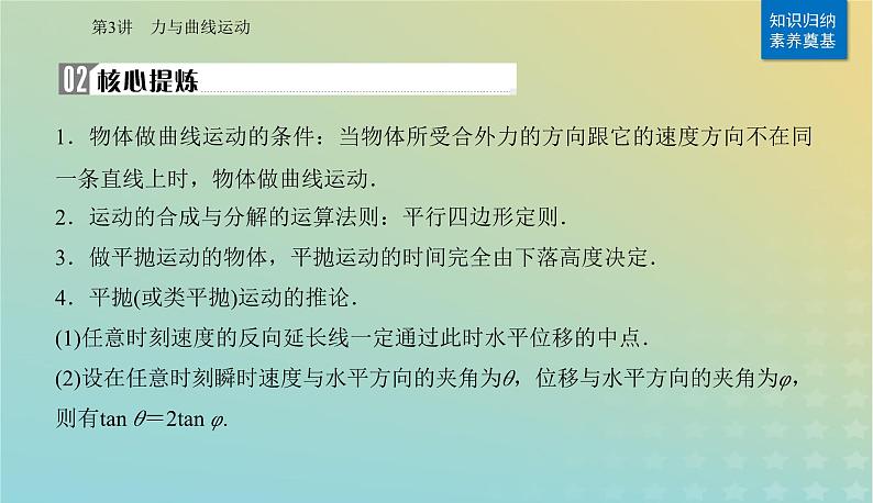 2024届高考物理二轮专题复习与测试第一部分专题一力与运动第3讲力与曲线运动课件第3页