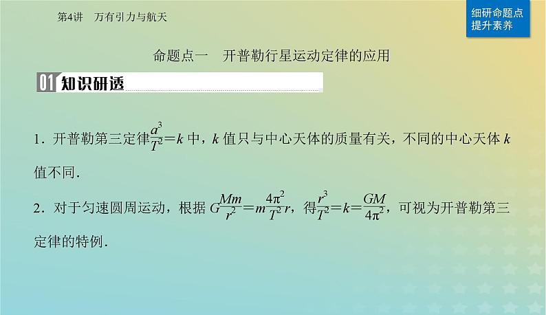 2024届高考物理二轮专题复习与测试第一部分专题一力与运动第4讲万有引力与航天课件第6页