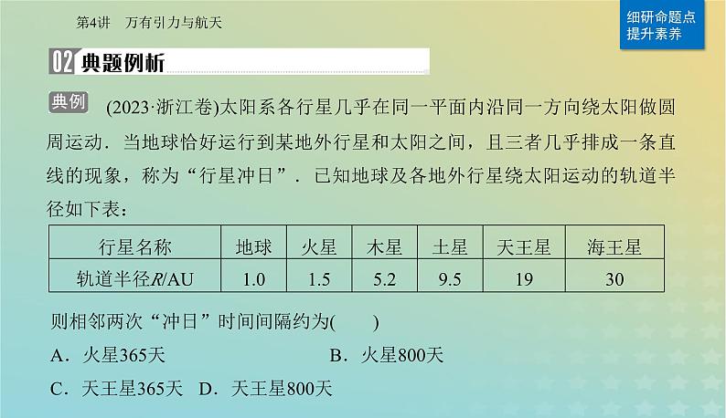 2024届高考物理二轮专题复习与测试第一部分专题一力与运动第4讲万有引力与航天课件第7页