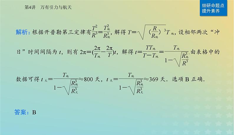 2024届高考物理二轮专题复习与测试第一部分专题一力与运动第4讲万有引力与航天课件第8页