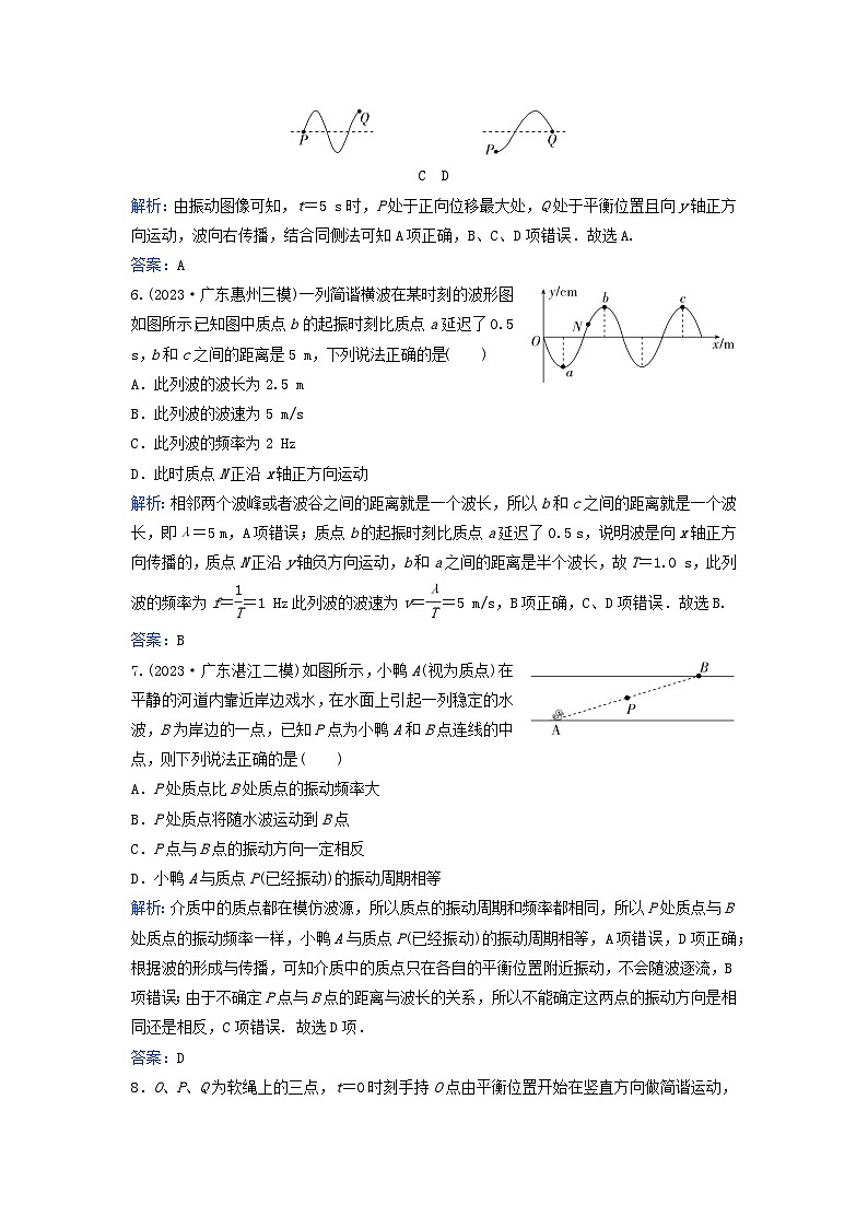 2024届高考物理二轮专题复习与测试专题强化练五机械振动机械波第3页