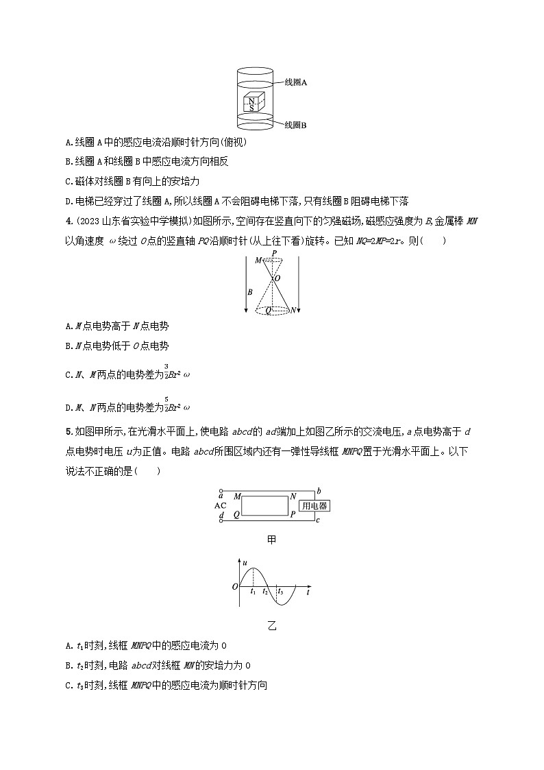 适用于新高考新教材广西专版2024届高考物理二轮总复习专题分层突破练11电磁感应规律及综合应用02