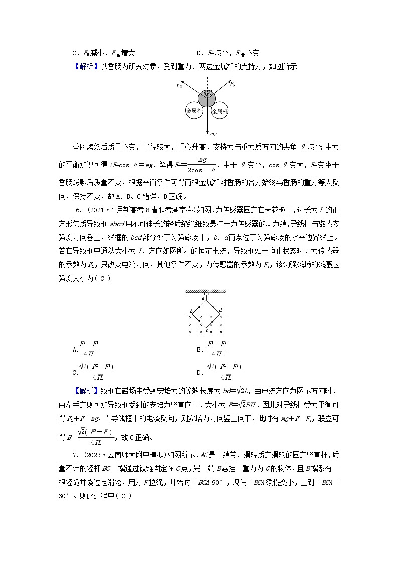 新教材适用2024版高考物理二轮总复习第1部分核心主干复习专题专题1力与运动第1讲物体的平衡第3页