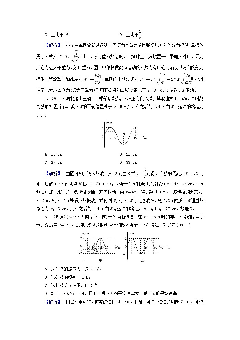 新教材适用2024版高考物理二轮总复习第1部分核心主干复习专题专题5机械振动和机械波光学电磁波第13讲机械振动机械波02