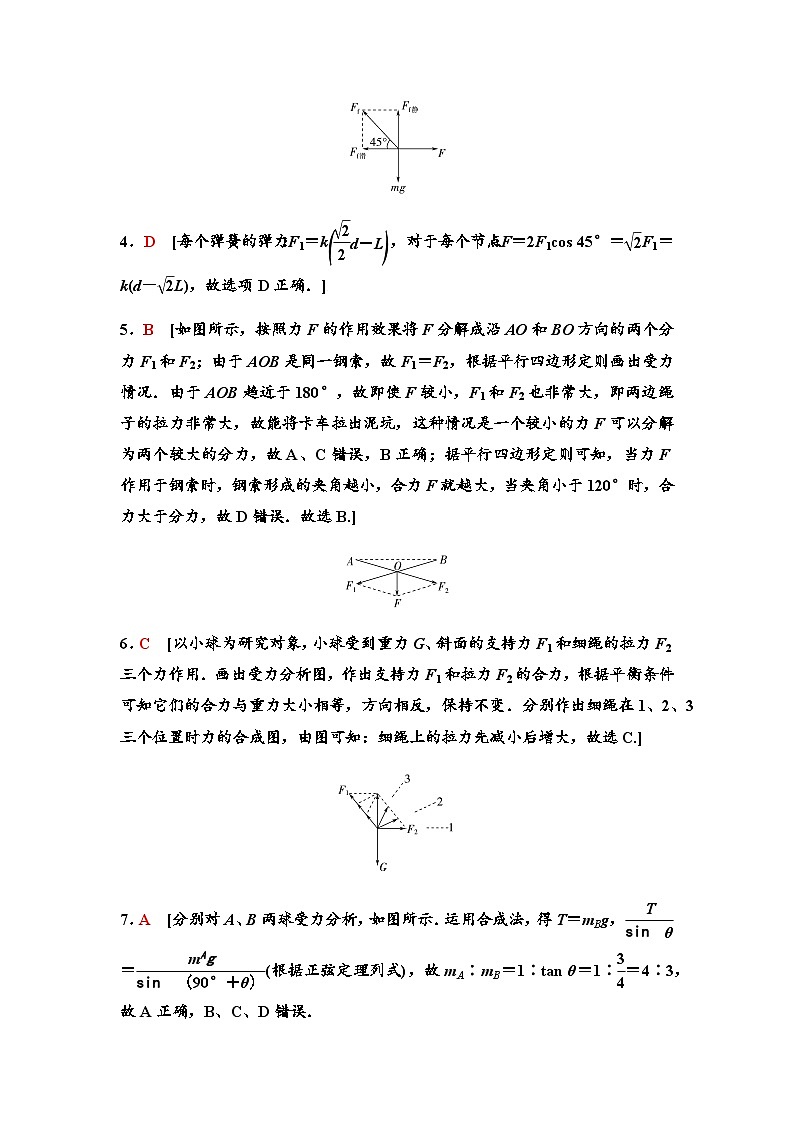 粤教版高中物理必修第一册章末综合测评3相互作用含答案02