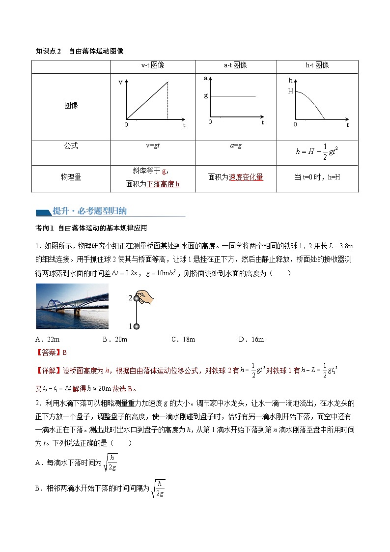 第03讲 自由落体运动和竖直上抛运动（讲义）（解析版）—高中物理03