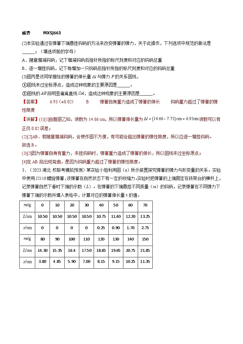 第10讲 探究弹簧弹力与形变量的关系（练习）（解析版）—高中物理第2页