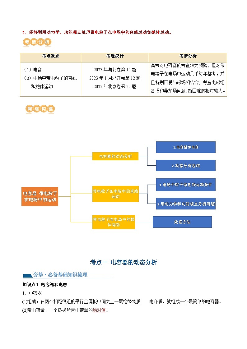 第39讲 电容器 带电粒子在电场中的运动（讲义）（解析版）—高中物理第2页