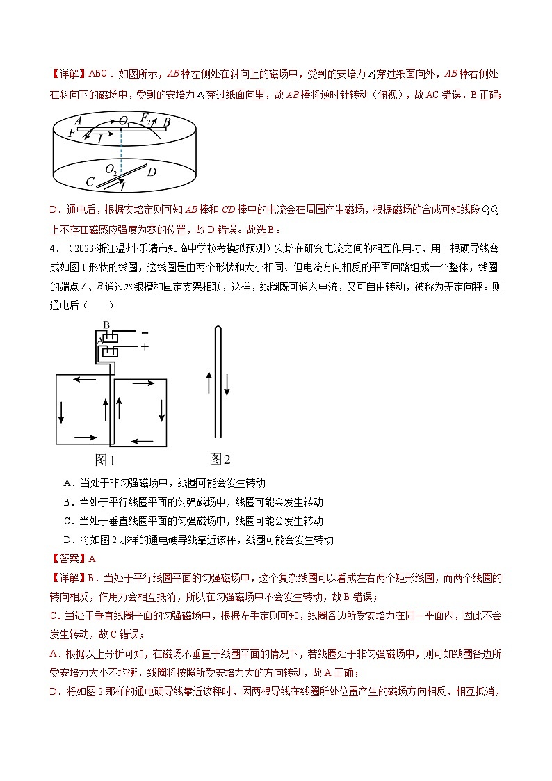 第49讲 磁场及其对电流的作用（练习）（解析版）—高中物理03