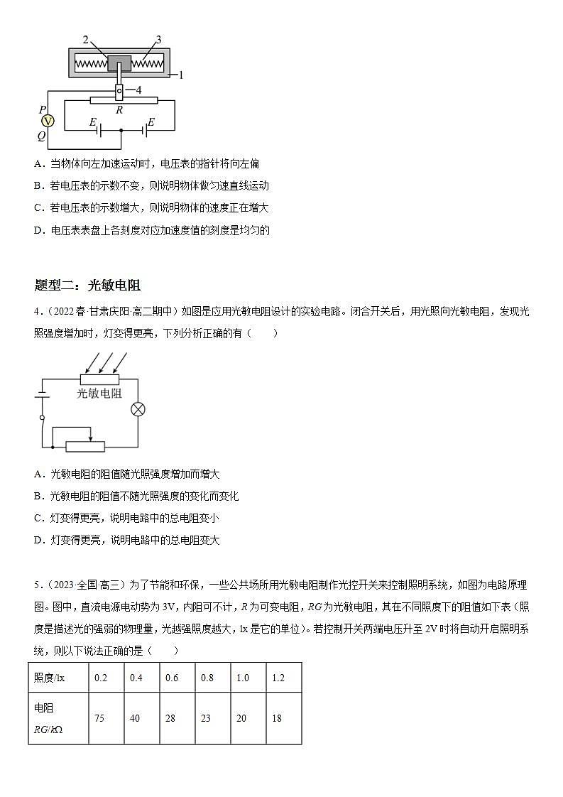 5.1-5.2 认识传感器、常见传感器的工作原理及应用-2023-2024学年高二物理高分突破专题训练（人教版选择性必修第二册）03