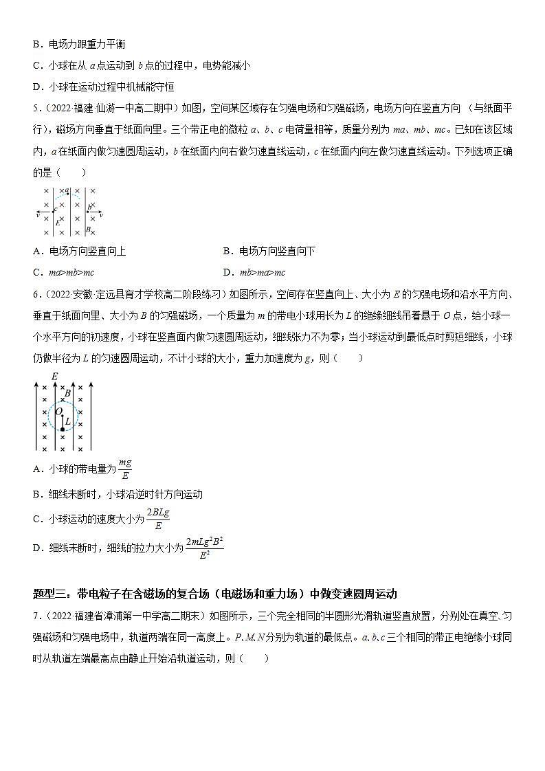 专题强化二 带电粒子在复合场中的运动-2023-2024学年高二物理高分突破专题训练（人教版选择性必修第二册）03