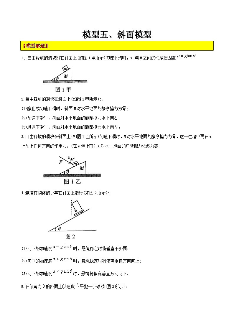 模型05、斜面模型（原卷版）第1页