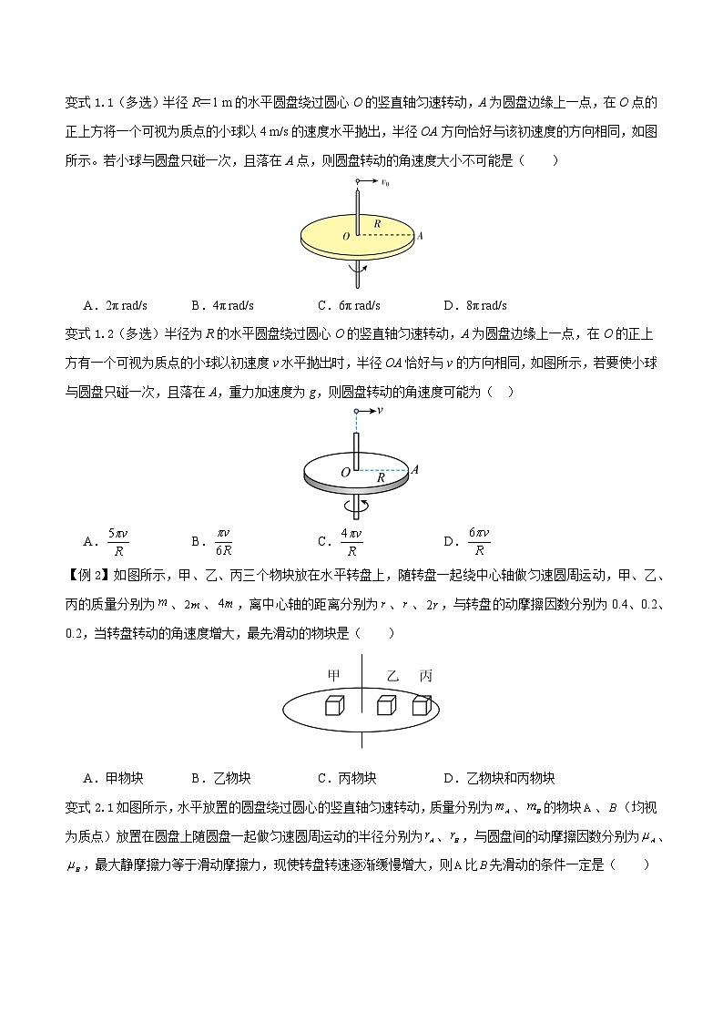 模型10、水平面圆周运动模型 （原卷版）第2页