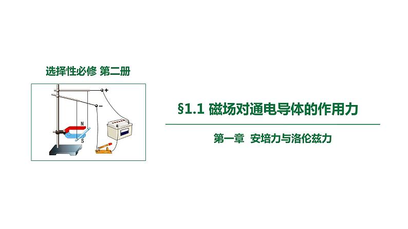 1.1磁场对通电导线的作用力 课件 高二下学期物理人教版（2019）选择性必修第二册01