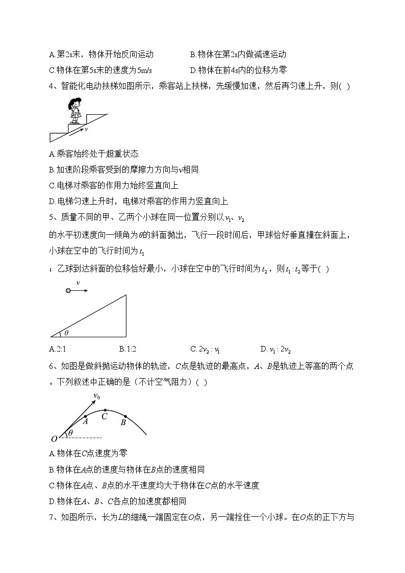 石家庄市第一中学2022-2023学年高一上学期期末复习物理试卷(含答案)第2页