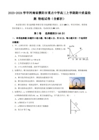 2023-2024学年河南省濮阳市重点中学高三上学期期中质量检测 物理试卷（含解析）