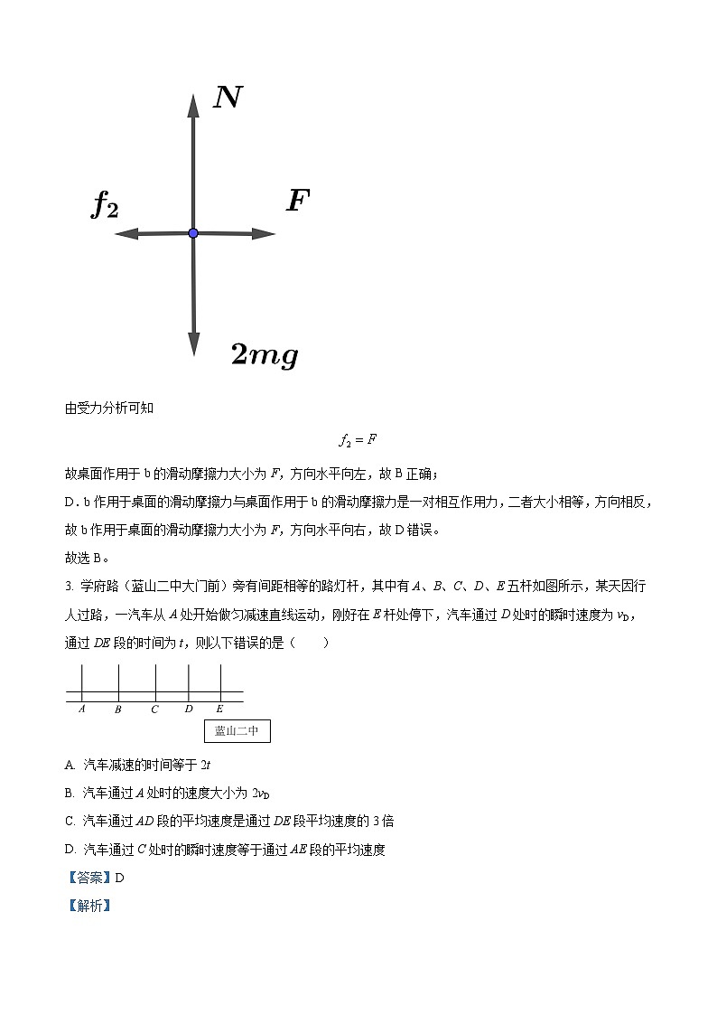 湖南省蓝山县第二中学2023-2024学年高一上学期第三次月考物理（B卷）物理试卷（解析版）第3页