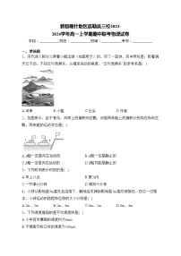 新疆喀什地区疏勒县三校2023-2024学年高一上学期期中联考物理试卷(含答案)