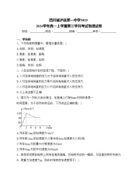 四川省泸县第一中学2023-2024学年高一上学期第三学月考试物理试卷(含答案)