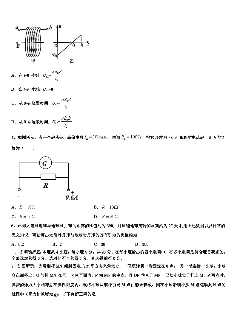 2023-2024学年重庆市中学高三上学期期末试题 物理（含解析）第2页
