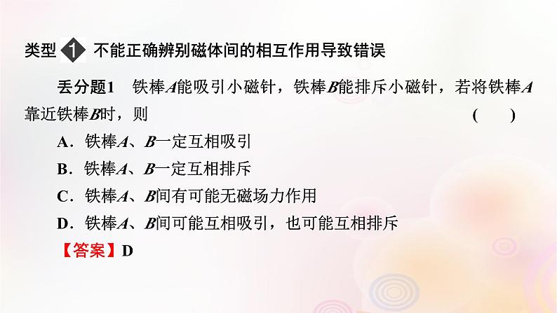 新教材2024版高中物理第6章电磁现象与电磁波易错题归纳课件粤教版必修第三册第1页