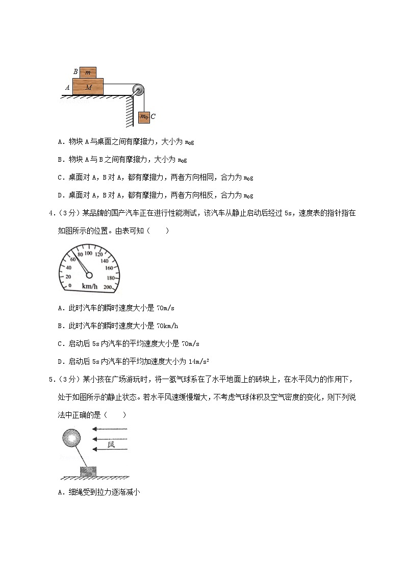 2020-2021年山东省菏泽市高一物理上学期期中试卷及答案(A卷)第2页